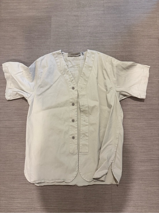 Essentials Tops - Essentials Short-Sleeve Button-Front Shirt in Cream